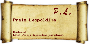 Preis Leopoldina névjegykártya